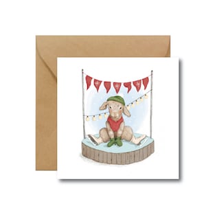 WEIHNACHTSKARTE | Laufende Ziege | Grußkarte | Ökologisches Papier | Öko-Karte