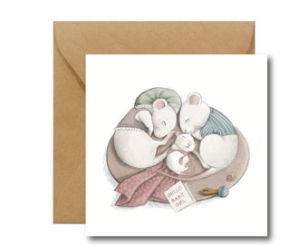 HELLO BABY GIRL | Birthday Card | Welcome Home | Hello World | Ecological Paper