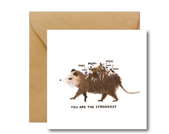 Mom You're the strongest | Mom's Day | Ecological Paper | Eco card