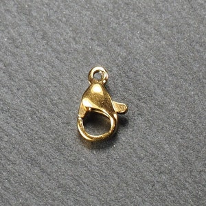 10 moschettoni placcati in oro 10 x 6 mm in acciaio inossidabile, 10294 immagine 2