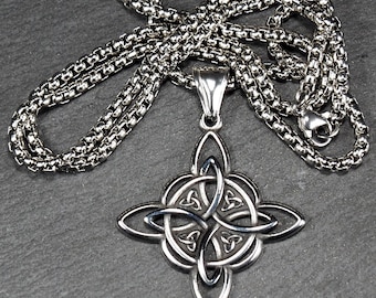 1 Hexenknoten Anhänger mit Kette aus chirurgischem Edelstahl hypoallergen Schmuck für Allergiker Schmuck für Männer Unisex Geschenk, 11260