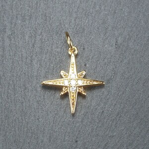 1 star pendant with zirconia, 18 K gold-plated, 10489