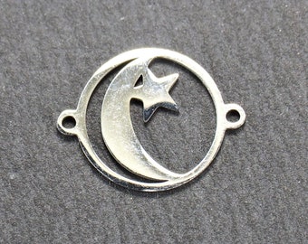 Moon and star connector stainless steel, 11109
