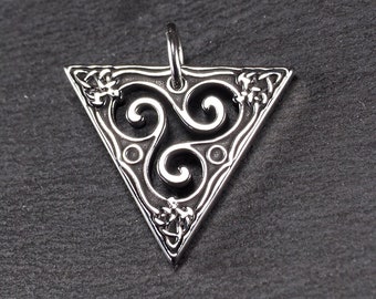 1 Triskele Anhänger Edelstahl Keltisch Dreifachspirale Irisch Geschenk Talisman Glücksbringer Symbol Schutzamulett Amulett, 11085