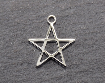 1 Pentagramm Anhänger Edelstahl Wicca Hexe Schutz Amulett Symbol Gothic Drudenfuß Stern Magie Mystik Ritual Talisman Zauber, 11080