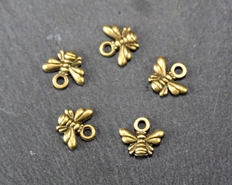 5 Anhänger kleine Biene Bronze, 11055