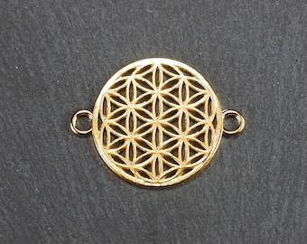 5 connectors flower of life, gold-plated, 11020