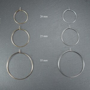 2 pairs of hoop earrings for threading pearls, surgical stainless steel, ear hooks, leverback, 10666