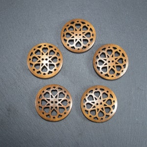 5 wooden buttons, 25 mm, wooden buttons, jacket buttons, sweater buttons, 10353