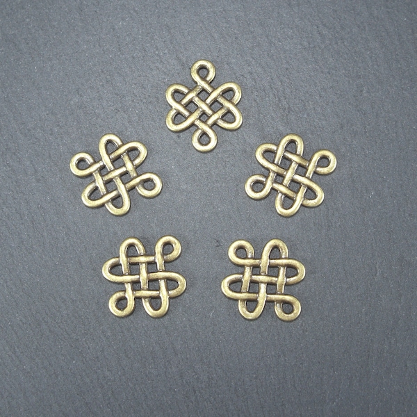 10 pendentifs connecteur nœud celtique bronze, 10591