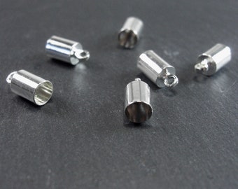 10 embouts ronds 4,6 mm argent, 10140