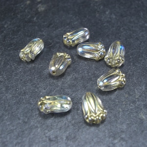 2 Bohemian glass beads, floral, 10361