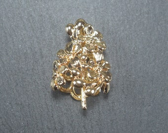2 außergewöhnliche Blüten Perlenkappen 18 K Vergoldetes Kupfer, 10644