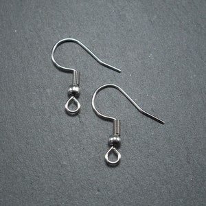 5 pairs of ear hooks, surgical stainless steel, leverbacks, 10188