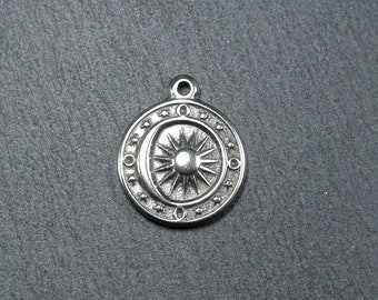 Colgante de sol, luna y estrellas, acero inoxidable, 10456