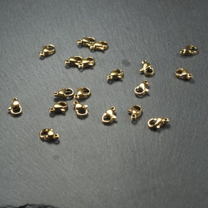 10 moschettoni placcati in oro 10 x 6 mm in acciaio inossidabile, 10294 immagine 7