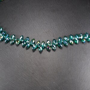 10 teardrop pendants, cut glass, green, crystal, 10943 image 5