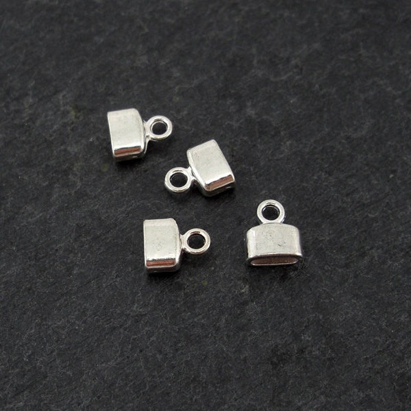 10 Endkappen flach oval für 6 x 2,5 mm Band, 10132