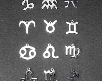1 Anhänger Sternzeichen Edelstahl Symbol Tierkreiszeichen Astrologie Auswahl mystisch, 11189