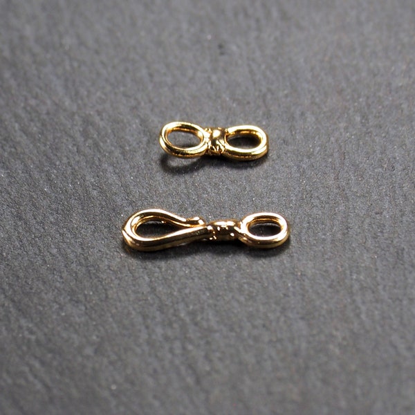 1 x hook clasp, 1 set for bracelet, necklace, brass, 24k gold plated, 10931