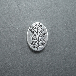 6 oval beads, floral, flowers, antique silver-colored, 10237
