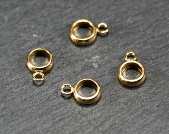 4 Anhängerösen 7 mm Edelstahl vergoldet Anhängerschlaufe, 11217
