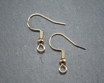 5 pares de ganchos para la oreja, color dorado, acero inoxidable quirúrgico, cierre de palanca, 10162