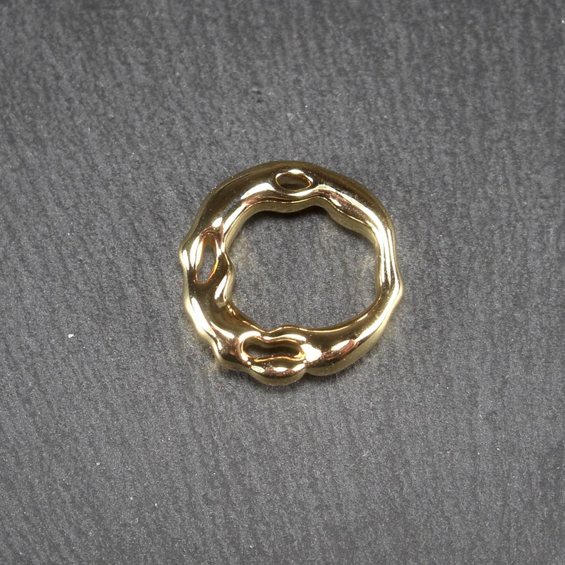 Ring pendant connector 24k gold plated, 10873 image 4