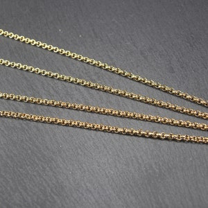 2.5 mm stainless steel chain gold-plated, 1 m, rolo chain, 10625