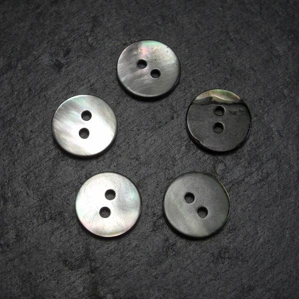 5 mother-of-pearl buttons, 13 mm, shell, 10149