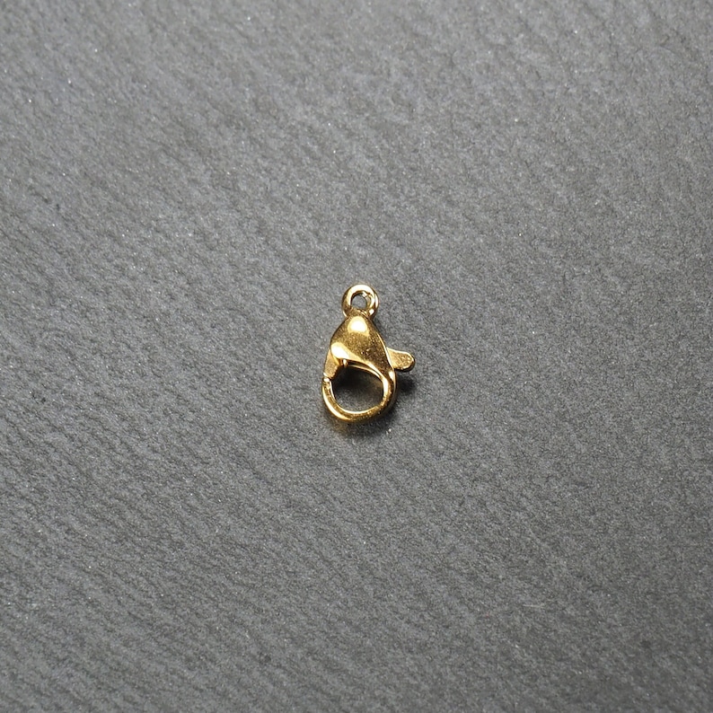 10 moschettoni placcati in oro 10 x 6 mm in acciaio inossidabile, 10294 immagine 2