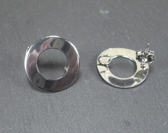 2 pairs of stud earrings for pendants, stainless steel, brisuren, 10183