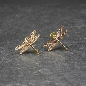 1 pair of dragonfly earrings, 24-carat gold-plated, 10849