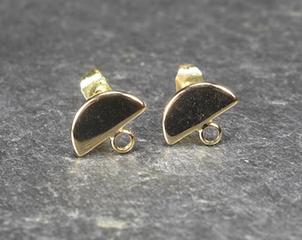 Ear studs half circle gold plated 24K, 10847