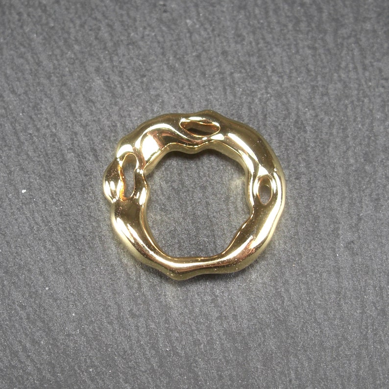 Ring pendant connector 24k gold plated, 10873 image 6