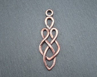 1 pendant Celtic knot, antique copper, 10422