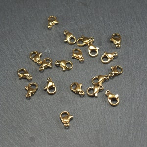 10 moschettoni placcati in oro 10 x 6 mm in acciaio inossidabile, 10294 immagine 8