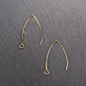 5 pairs of ear hooks, surgical stainless steel, gold-plated, 10855
