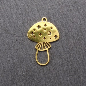 1 mushroom pendant, gold-plated stainless steel, 10955