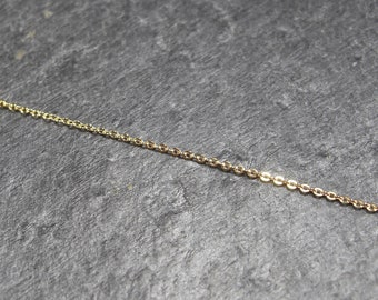 9,80EUR/m | 0,5 Meter 0,9 x 1,2 mm Ankerkette, Messing, 24k vergoldet, 10720