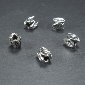 5 hojas de perla, color plata antigua, 10219