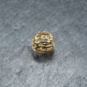 Filigree bead, 8 mm, gold, 10383