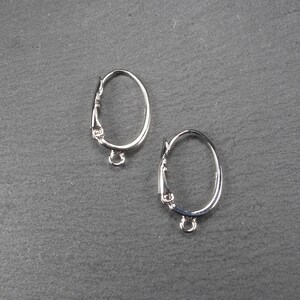 1 pair of earwires, rhodium-plated brass, ear hooks, 10746