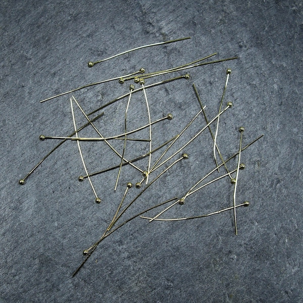 40 ball pins 40 mm, gold coloured, 10157