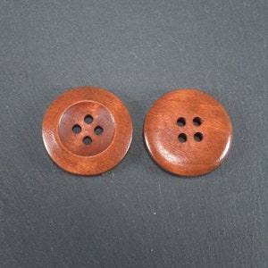 5 buttons wood, 25 mm, wooden buttons, jacket buttons, sweater, 10373 image 1