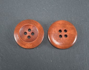 5 buttons wood, 25 mm, wooden buttons, jacket buttons, sweater, 10373