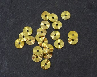 50 Spacer Beads Small Discs Gold-Colored, 10202