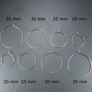 2 pairs of hoop earrings for threading pearls, stainless steel, ear hooks, leverback, 10167