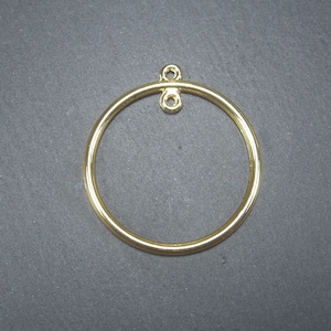 2 pendants circle, hoop earrings, gold-colored, 10335