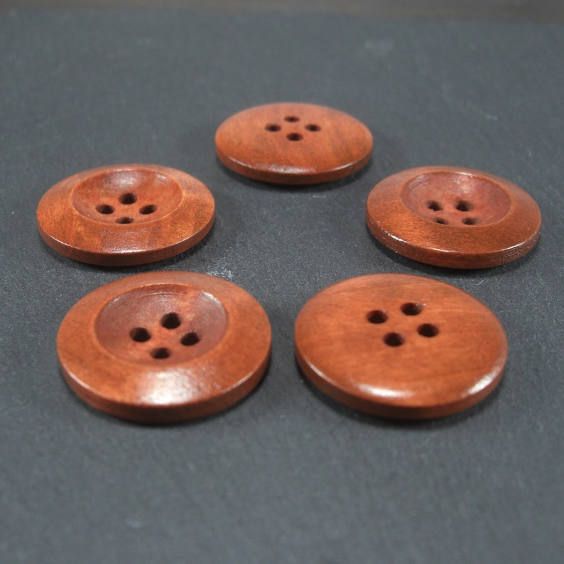 5 buttons wood, 25 mm, wooden buttons, jacket buttons, sweater, 10373 image 4